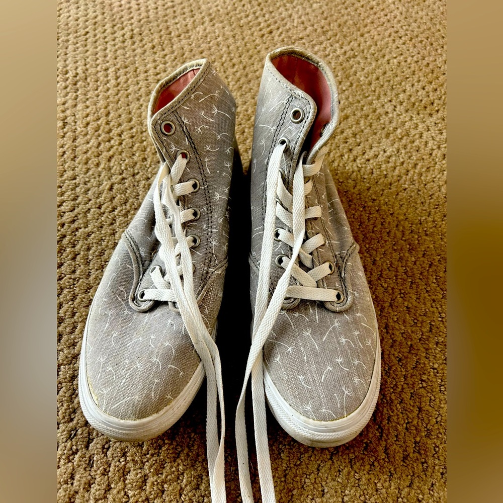 Vans Gray High-Top Sneakers with White Laces